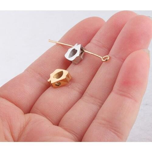 20pc 8*10mm Gold Color Stainless steel Mirror polish House Shape Charm For Necklace/Keychain DIY Women Handmade Jewelry Making