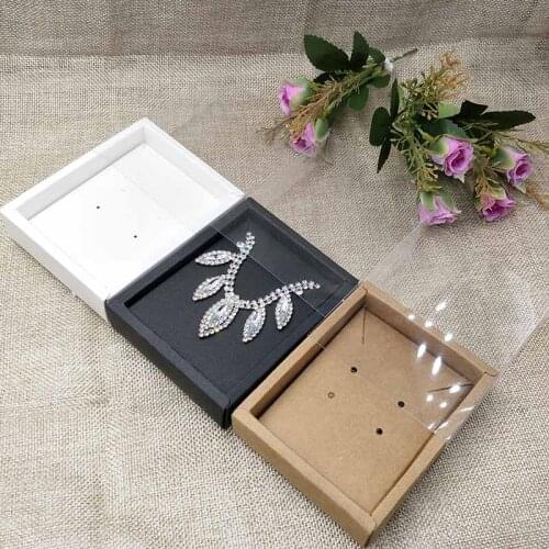 20pcs Necklace Card Clear PVC BOX Frosted Cover Gift Box White Necklace Pendent Box / Earring Case Candy Case Drawer Kraft