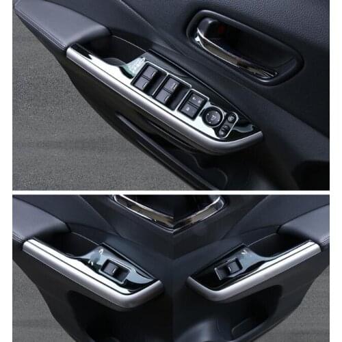 Higher star 4pcs Car door internal armrest decoration scuff plate,window switch decoration cover for Honda CR-V CRV 2012-2017