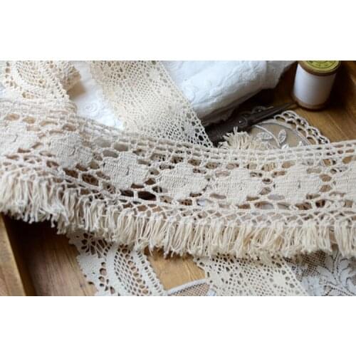 7.5CM Lace Fabric Trim Fashion Tassel Lace DIY Handmade Lace Cotton Materials Clothes Sewing Accessories