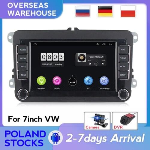 Poland Stock Android 2din Autoradio Car Multimedia Player For VW Passat B6 T5 B7 B8 Golf 5 6 Caddy POLO T5 Touran Dvr Carplay