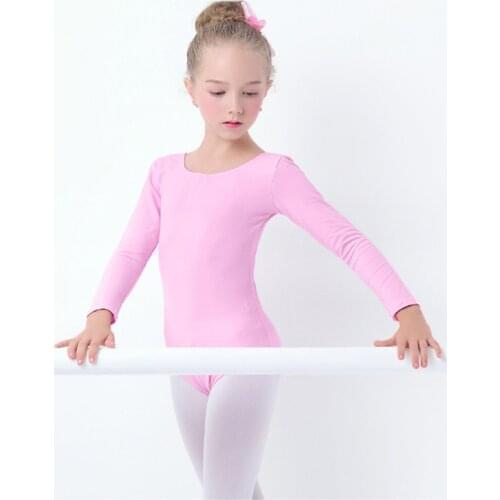 Free Shipping Kids Short/Long Sleeve Bodywear Cotton Lycra Ballet Dance Basic Leotard 6 Colors Available to Choose A0004