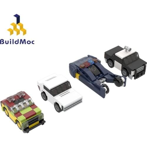 Buildmoc Movie TV Technical Car Set Series Super-car Brother Racing Building Blocks Assembly Vehicle Mini Model Toy Kid Gifts