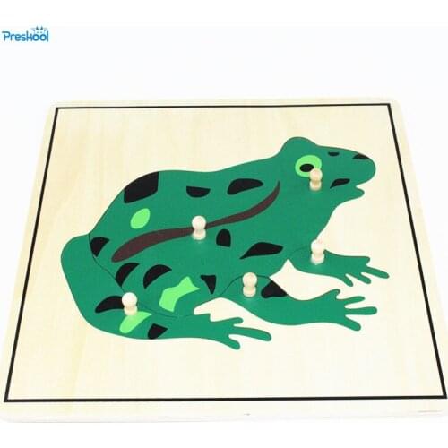 Baby Toy Kids Montessori Frog Puzzle Animal for Children Wood for Early Childhood Education Preschool Training Learning