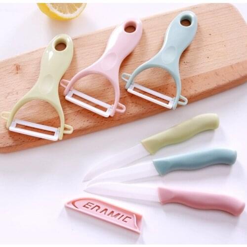European Travel Set Ceramic Fruit Knife Peeler Two Kitchen Tools Apple Fruit Vegetable Peeler Kitchen Utensils