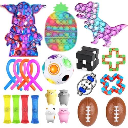 Fidget Toys Anti Stress Toy Set Stretchy Strings Mesh Marble Relief Gift for Adults Girl Children Sensory Stress Relief Toys