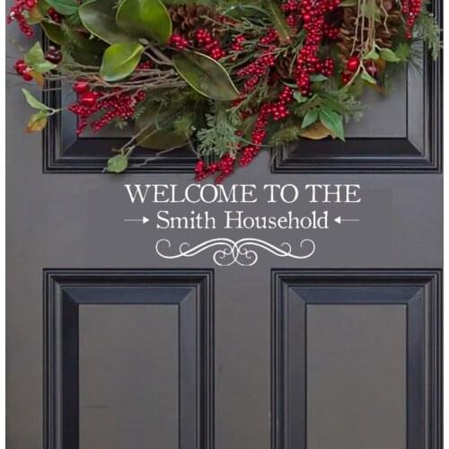 Personalized custom "Welcome to my home" name can be changed,Removable vinyl Home decor wall stickers decals,free shipping