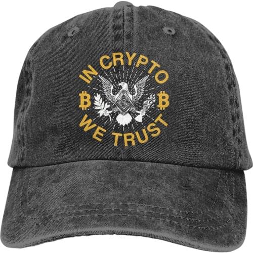 Pure Color Dad Hats IN CRYPTO WE TRUST Eagle Womens Hat Sun Visor Baseball Caps Bitcoin Crypto Miners Meme Peaked Cap
