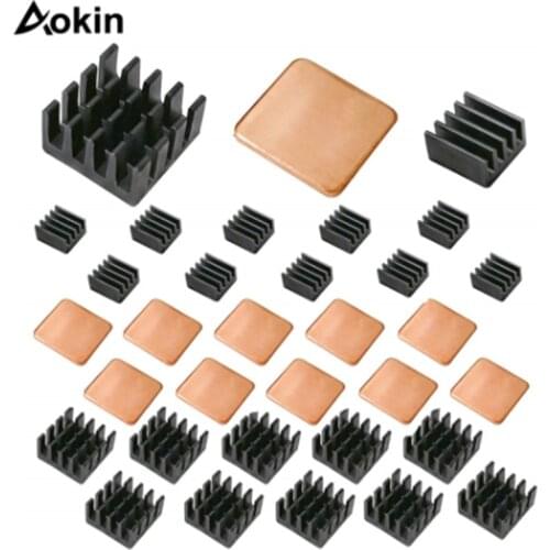 Aokin 30 PCS Raspberry Pi Heatsink Kit Copper Aluminum Heatsink For Cooling Cooler Raspberry Pi 3 Pi 2 Pi Model B