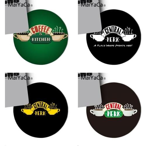 MaiYaCa Central Perk Friends Beautiful Anime round Mouse Mat gaming Mouse pad For PC Laptop Notebook 20x20cm gamer desk pad