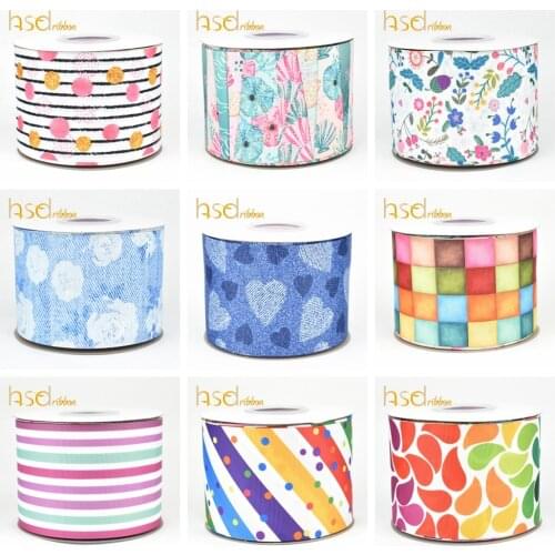 HSDCraft 22MM 25MM 38MM 50MM 75mm 3inch HT on Grosgrain Ribbon for diy