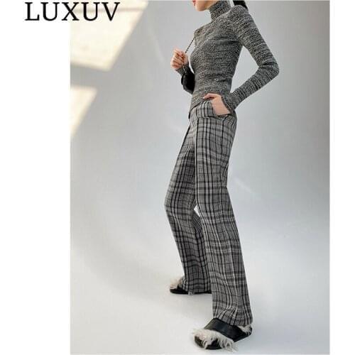 Женские брюки в клетку LUXUV China At AliExpress