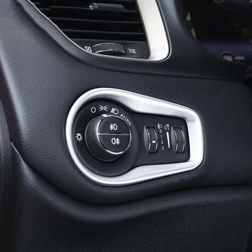 For Jeep Renegade 2015 2016 2017 2018 accessories ABS Matte Car Headlamps Adjustment Switch Cover Trim Sticker car styling 1pcs