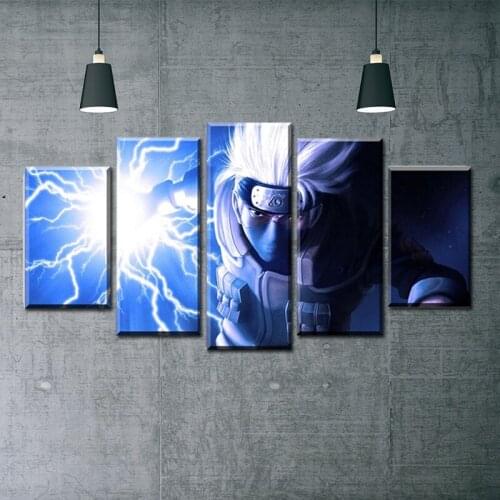 Naruto 5 Piece Modular Wall Art Poster Kakashi Canvas Painting Modern Living Room Home Dorm Decoration Anime Picture Cuadros