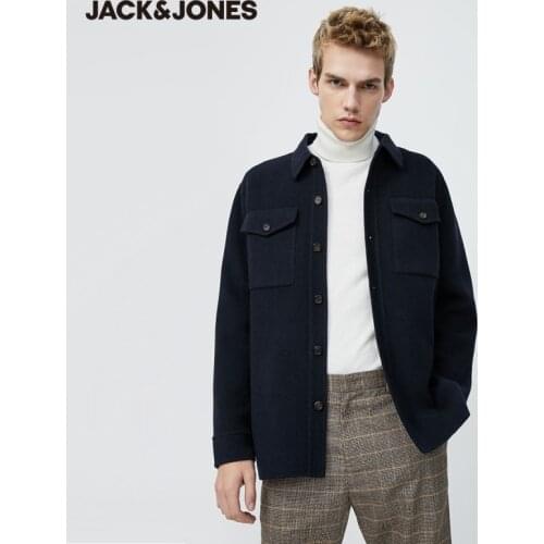 JackJones Autumn&Winter Mens Casual Pure Color Vintage Turn-down Collar Woolen Coat | 220127502