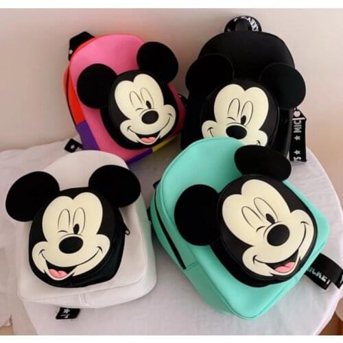 New Fashion Disney childrens bag Mickey Mouse childrens Bacpack spring Autumn Mickey Minnie Mouse pattern backpack Kids Gifts