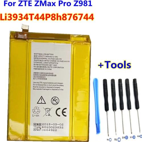 New 3.85V 3400mAh Li3934T44P8h876744 for ZTE Grand X Max2 Z988 Z981 Mobile phone