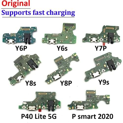 10Pcs Original USB Charging Port For Huawei Y7P Y6S Y6P Y8P Y8S Y9 2019 P40 Lite 5G P40 Charger Board Flex Cable With Microphone
