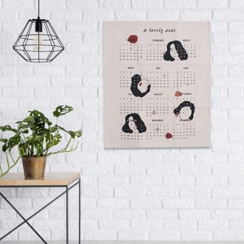 Simple INS Style Tapestry 2020 Wall Calendar Seaside Style Hanging Cloth Posing Background Cloth Seaside Tarpaulin Background