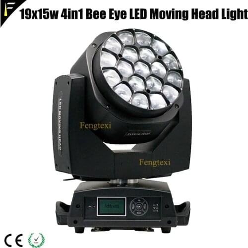 Honeycomb Effect 19x15w 19x15 4in1 RGBW Big Bee Eye LED Moving Head Light Zoom Wash Beam Lights
