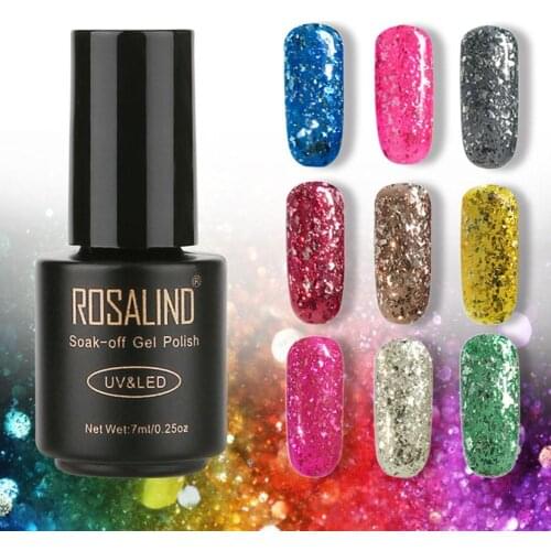 ROSALIND 7ml Brilliant Meteor Series Fast Dry Nail Polish Gel Varnish Lacuqer