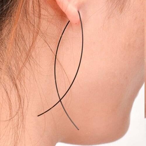 Fish Shaped Earrings Simplicity Handmade Copper Wire Earring for Women Gold Color Geometric Ear Jewelry Brooch Earrings