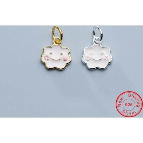 UQBing Wholesale Silver Color Enamel Smile Face Charms Fit Women Charm Bracelet Necklaces Jewelry Findings