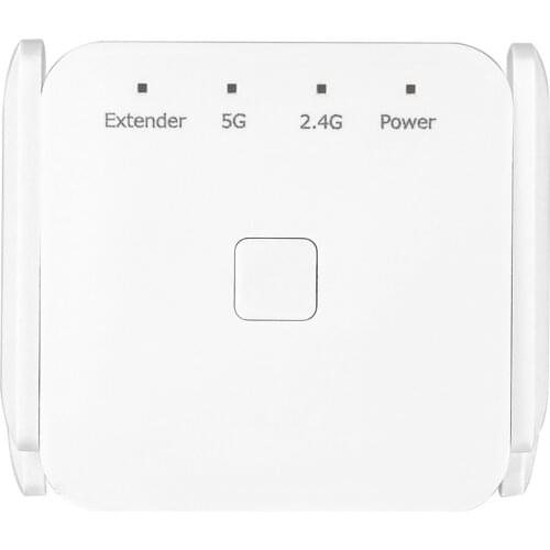 Wifi Repeater 2.4Ghz 5Ghz Dual Range 1200Mbps WiFi Extender Signal Booster WiFi Range Extender Wireless Signal Enhancement White