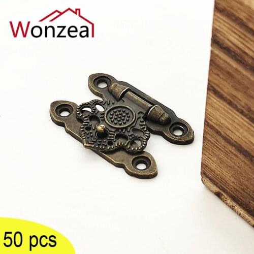 Antique Bronze Hasp Vintage Decorative Latch Jewelry Wooden Box Buckle Zinc Alloy Lock Cabinet Buckle Retro Furniture Hardware