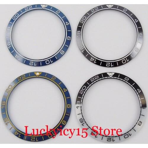 High Quality Blue / White Ceramic Watch Bezel Insert Ring White Marks Fit 40mm Men Watch