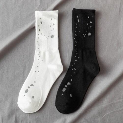 YZ-S-ZZ-0046 ACW industrial wind reflective spot rubber movement in the tube socks popular logo versatile skateboard stockings