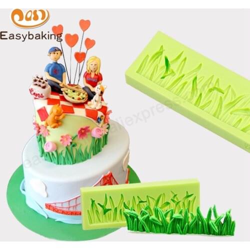 Green Grass Candy Mold Cake Decoration Mould Fondant Chocolate Silicone Baking Mold Fondant Cake Decorative Molds
