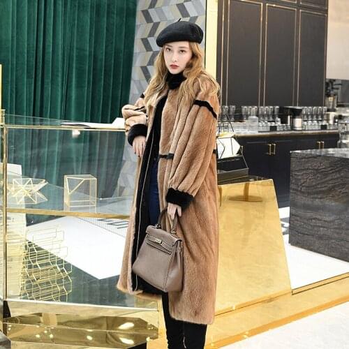 Real Mink Coat 2020 Long Winter Jacket for Women Natural Fur Coats and Jackets Warm Manteau Femme Hiver 222 KJ4770