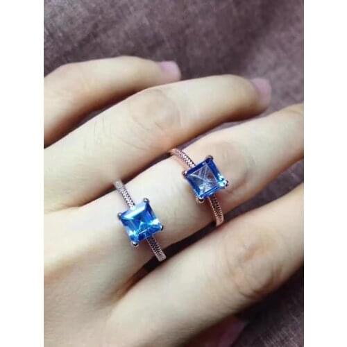 Blue Gemstone Ring with silver Fasion promotion