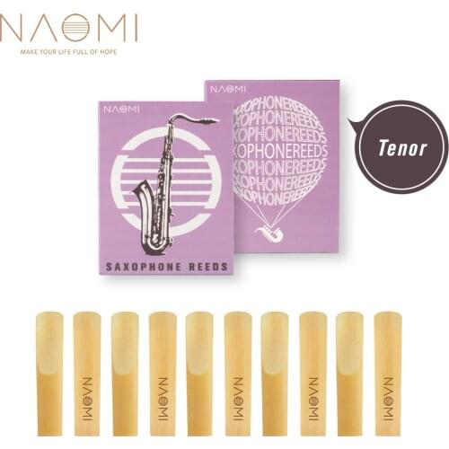 NAOMI 10pcs/1pack Tenor Saxophone Reeds Strength 2.0/2.5/3.0 Bb Sax Reeds Woodwind Instrument Accessories Beginner Use