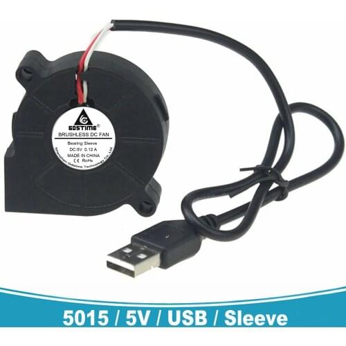 100pcs Gdstime 50mm x 15mm 50*15MM 5V USB Brushless DC Cooling Exhaust Blower Fan 5015S