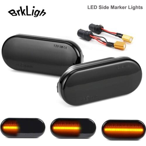 2pcs Dynamic Amber LED Side Marker Wing Indicator Light Turn Signal Lamps For VW Golf Passat Polo Caddy Sharan Jetta Bora Beetle