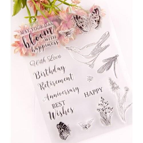 2020 Butterfly Bird Transparent Clear Stamp For Scrapbooking Photo Album DIY Silicone Seals Decorative Stamp Crafts