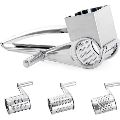4PCS/SET Stainless Steel Hand-cranked Cheese Grinder Multifunctional Nut Chipper Kitchen Gadgets