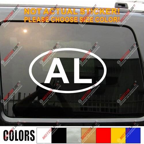 Albania AL Oval country code Decal Sticker Albanian Car Vinyl pick size color