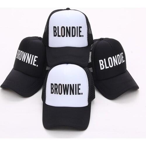 BLONDIE BROWNIE Print Trucker Baseball caps Polyester Women Gift For Her High Quality Cap Flat Bill Hip-Hop Snapback Hat Gorras