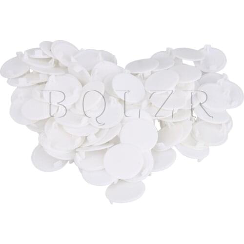 BQLZR 100 Sets Furniture Door Cabinet Hinge Hole Cap Cover Hole Cap 35mm White