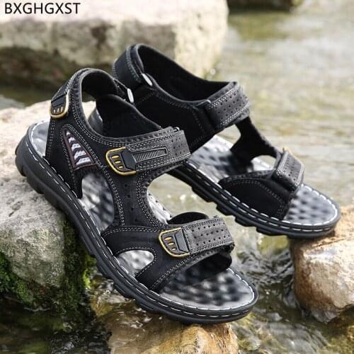 BXGHGXST Men's Leather Sandals