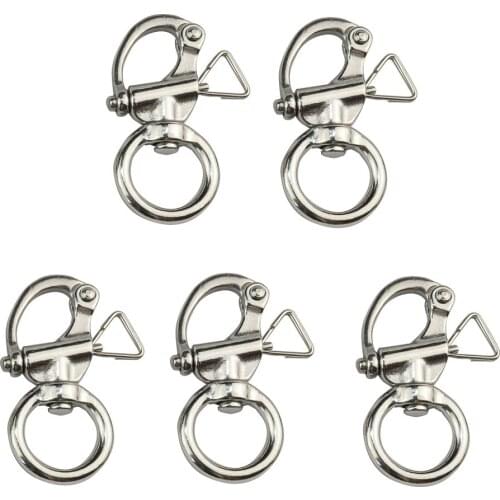 5PCS 316 Stainless Steel Quick Release Swivel Anchor Marine Snap Shackle 65mm 76mm Rigging Snap Shackles For Camera Bracelets