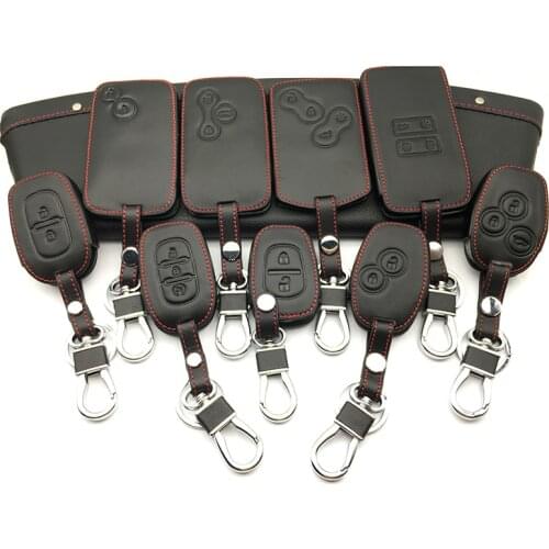 100% leather car key case key cover for Renault Clio Dacia Logan Sandero Megane Modus Espace Kangoo keychain Remote control case