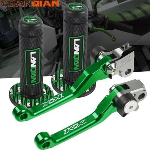 For KAWASAKI KX65 KX80 KX85 KX125 KX250 KX450F Dirt Bike Motorcoss Brake Clutch Levers & handle bar grip KX 65 80 125 250 450 F