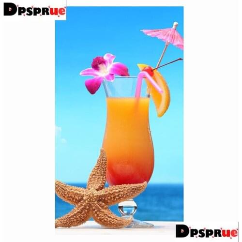 Dpsprue Full Square/Round 5D Diy Diamond Painting Kit Cross Stitch fruit juice 3D Embroidery Mosaic Home Decor For Gift