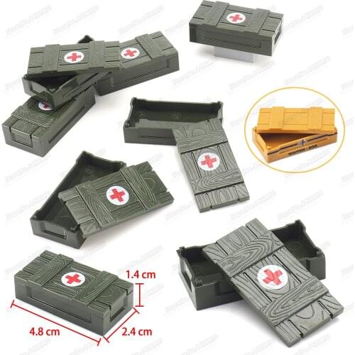 Urgent Treatment Box Building Block Assembly Moc Military WW2 Figures Battlefield Healing Boxes Model Child Toys Christmas Gifts