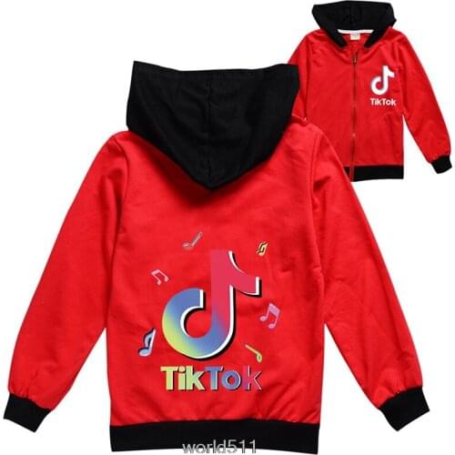 Tik Tok Jackets For Boys Hoodies Children Clothes girls Hooded Fashion Outerwear Windbreaker Baby Kids Coats