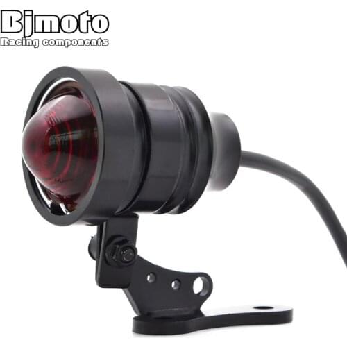 BJMOTO Motorcycle LED Tail Brake Rear Light Bracket Holder for Bobber Chopper 12V Motorbike Turn Signal Brake Lights
